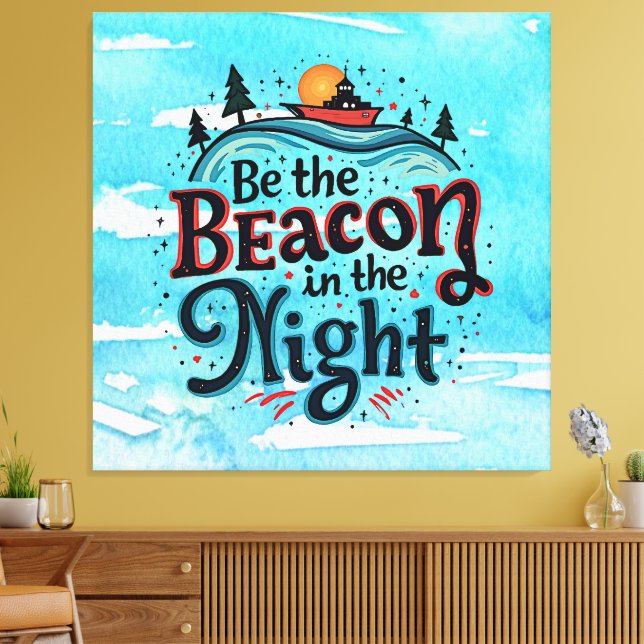 Impressão Em Tela Seja a Bússola na Noite (Insitu(Sala de estar))