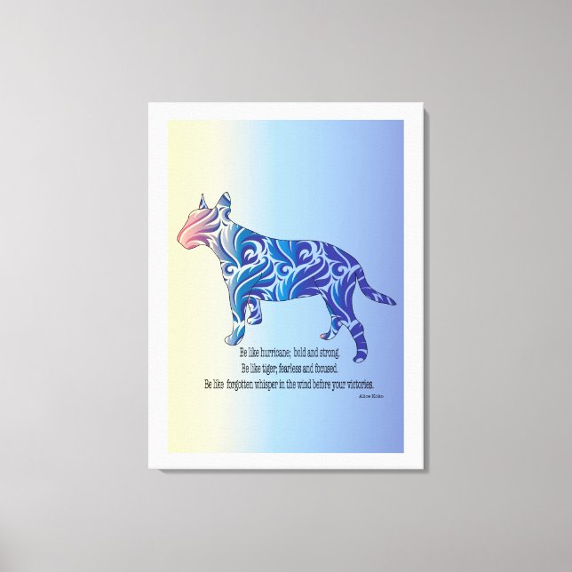 Impressão Em Tela Seja como furacão e tigre BULL TERRIER art (Frente)