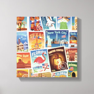 Impressão Em Tela Selos postais dos Estados Unidos