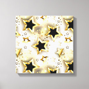 Impressão Em Tela Sem costura leve com estrelas douradas