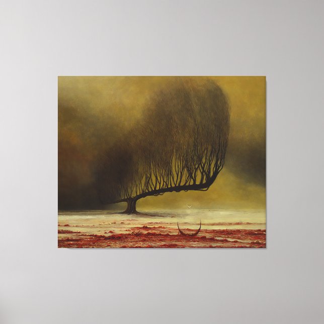Impressão Em Tela Sem título (Árvore do Pesadelo) por Zdzislaw Beksi (Frente)