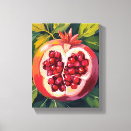 Impressão Em Tela Sementes de Romã | Pintura de Frutas