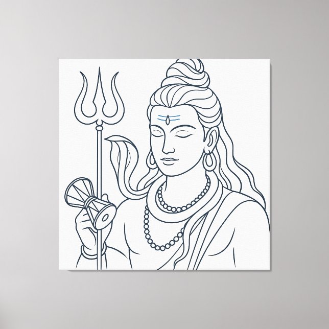 Impressão Em Tela Senhor Shiva (Frente)