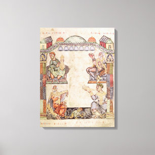 Impressão Em Tela Senhora 2 músicos fol.11 quatro, de um livro das