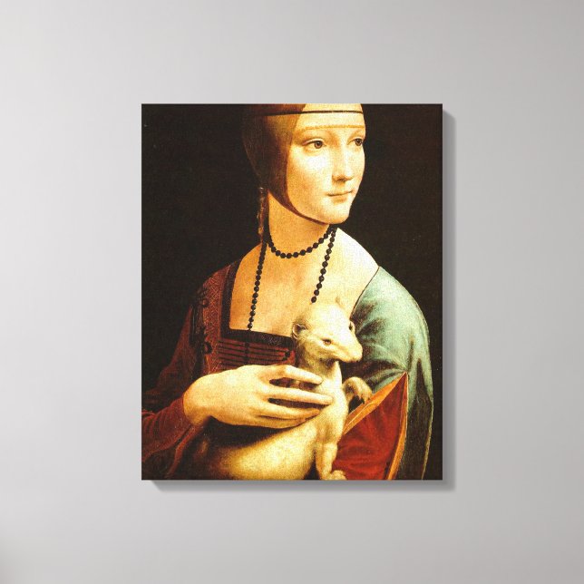 Impressão Em Tela Senhora com um Ermine, Leonardo da Vinci (Frente)