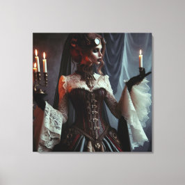 Impressão Em Tela Senhora Elegante Vitoriana Gótica Steampunk