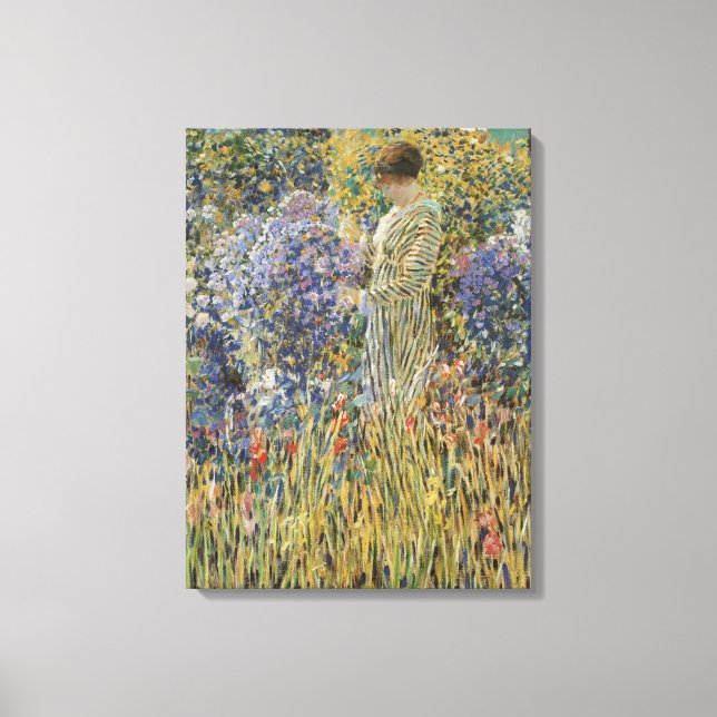 Impressão Em Tela Senhora em um jardim por Frederick Frieseke, Belas (Frente)