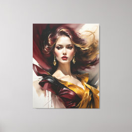 Impressão Em Tela Senhora em vermelho 2