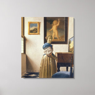 Impressão Em Tela Senhora na Virginal, c.1672-73