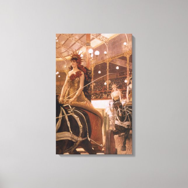 Impressão Em Tela Senhoras dos Carros (Circo) por James Tissot (Frente)