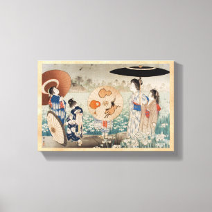 Impressão Em Tela Senhoras japonesas do ukiyo-e do vintage com arte