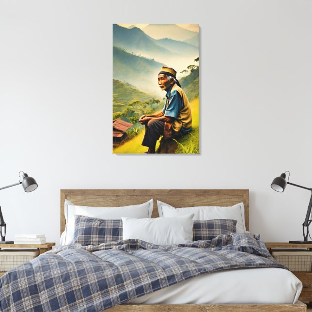 Impressão Em Tela Sentado em Serenidade (Insitu(Quarto))