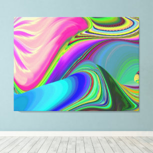 Impressão Em Tela Sentimento de verão, Arte abstrata de arco-íris 3D