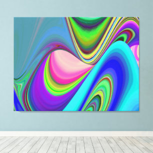 Impressão Em Tela Sentimento de verão, Arte abstrata de arco-íris 3D