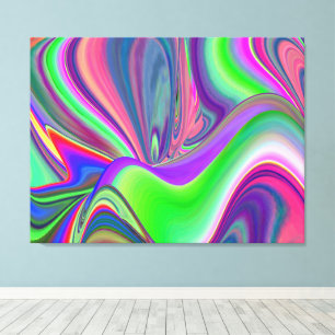 Impressão Em Tela Sentimento de verão, Arte abstrata de arco-íris 3D