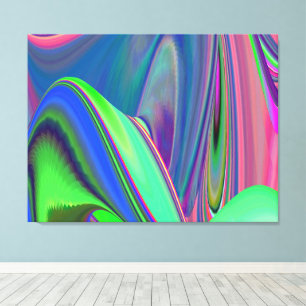 Impressão Em Tela Sentimento de verão, Arte abstrata de arco-íris 3D