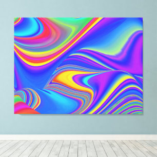 Impressão Em Tela Sentimento de verão, Arte abstrata de arco-íris 3D