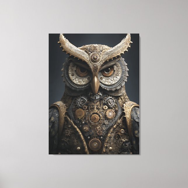 Impressão Em Tela Sentinela de Latão Steampunk (Frente)