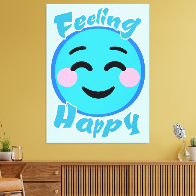 Impressão Em Tela Sentir-se feliz (Insitu(Sala de estar))