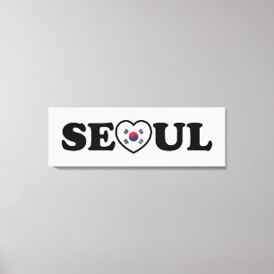 Impressão Em Tela Seoul Love Heart Taegeukgi Flag
