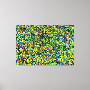 Impressão Em Tela SEPARADOR COLORIDO XV - Pintura de ação - Abstrato