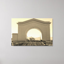 Impressão Em Tela Sepia San Francisco Pier 39 Archway com navio