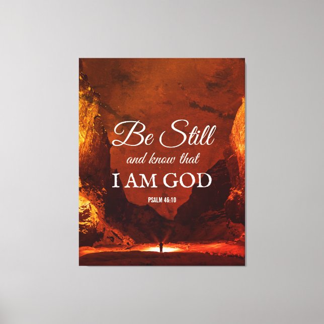 Impressão Em Tela SER AINDA E CONHECER O Salm 46:10 Christian (Frente)