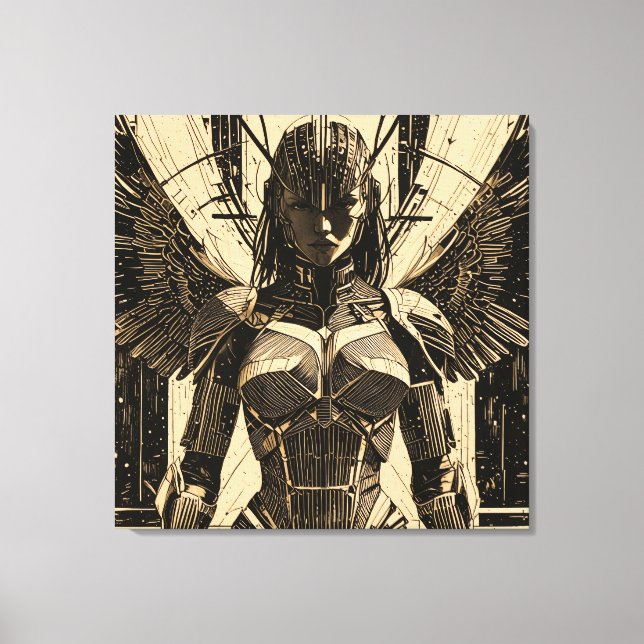 Impressão Em Tela Seraph Engel in Steinrüstung - Geometrisch (Frente)