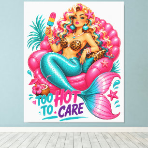 Impressão Em Tela #Sereia -100% Personalizável Lona Enrolada (Brilho