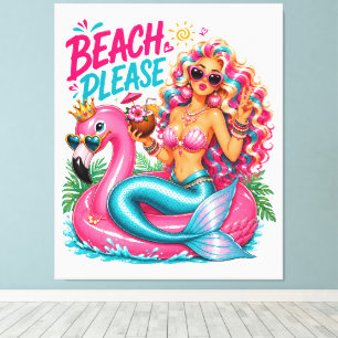 Impressão Em Tela *Sereia -100% Tela Envolvida Personalizável (Brilh