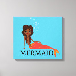 Impressão Em Tela Sereia Bonita (Linda Menina Negra)