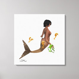 Impressão Em Tela Sereia Caçada Com Impressão De Tela Esticada Para