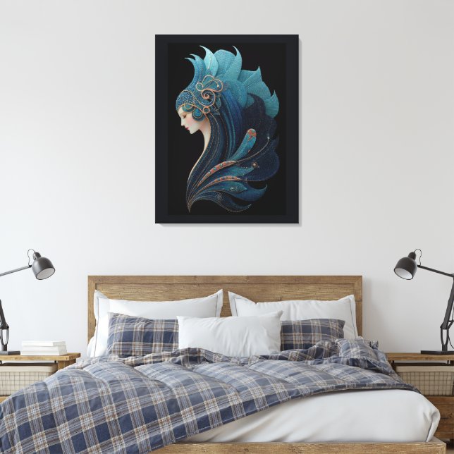 IMPRESSÃO EM TELA SEREIA NOIR #2 (Insitu(Quarto))