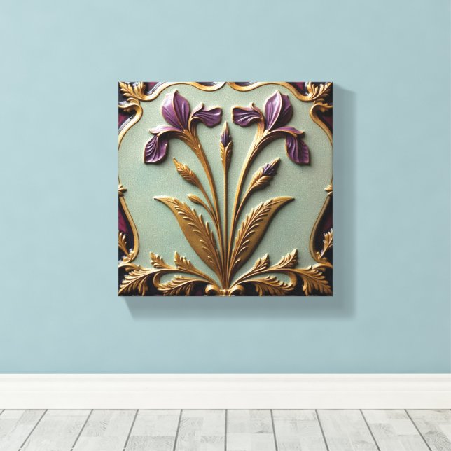 Impressão Em Tela Serenata de Íris Roxo (Insitu(piso de madeira))