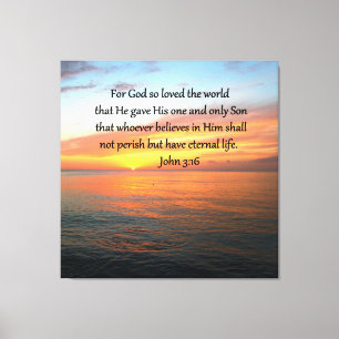 IMPRESSÃO EM TELA SERENE JOHN 3:16 FOTO SUNRISE