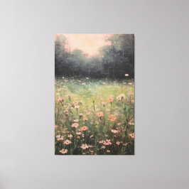 Impressão Em Tela Serene Muted Wildflower: Molho de Pintura de Óleo