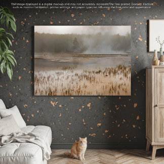 Impressão Em Tela Serene Steam: Uma Cena de Yellowstone Pacífica