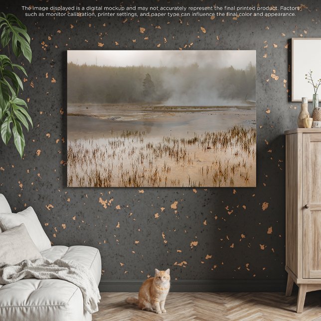 Impressão Em Tela Serene Steam: Uma Cena de Yellowstone Pacífica (Criador carregado)