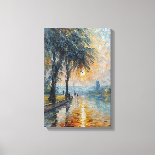 Impressão Em Tela Serene Sunset por Impressionista de Água Arte Pais (Frente)