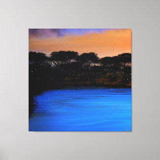 Impressão Em Tela Serenidade Azul Meia-Noite