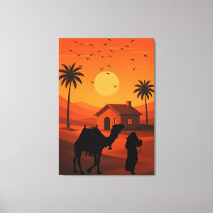 Impressão Em Tela Serenidade do Deserto ao Pôr do Sol