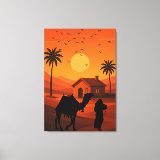 Impressão Em Tela Serenidade do Deserto ao Pôr do Sol