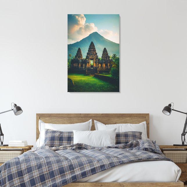 Impressão Em Tela Serenidade do Templo Sagrado (Insitu(Quarto))