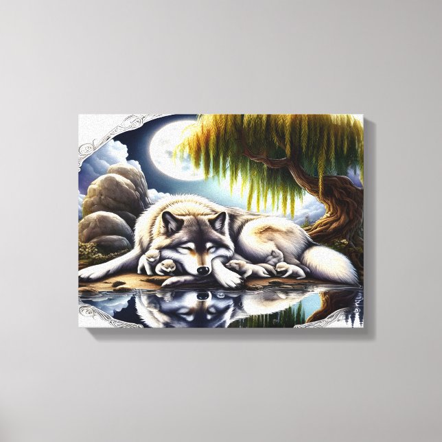 Impressão Em Tela Serenidade Ligada A Lobo Desmoronante 16x12 (Frente)