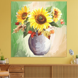 Impressão Em Tela Serenidade Sunlit: Girassóis em Sangue