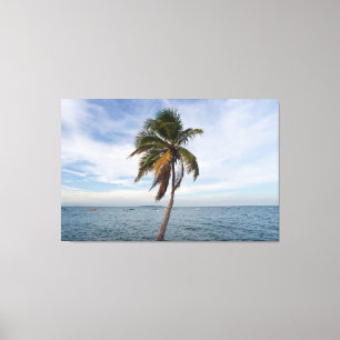 Impressão Em Tela Serenity at Amoreiras: The Lone Palm of Itaparica