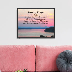 Impressão Em Tela Serenity Prayer Pink Seascape Sunset