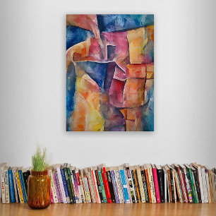 Impressão Em Tela Série abstrato Cubismo - Um