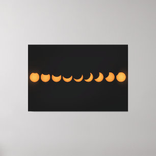 Impressão Em Tela Série de Progresso do Eclipse Solar Parcial