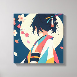 Impressão Em Tela Série Inspirada em Anime 7 Sussurro de Flor